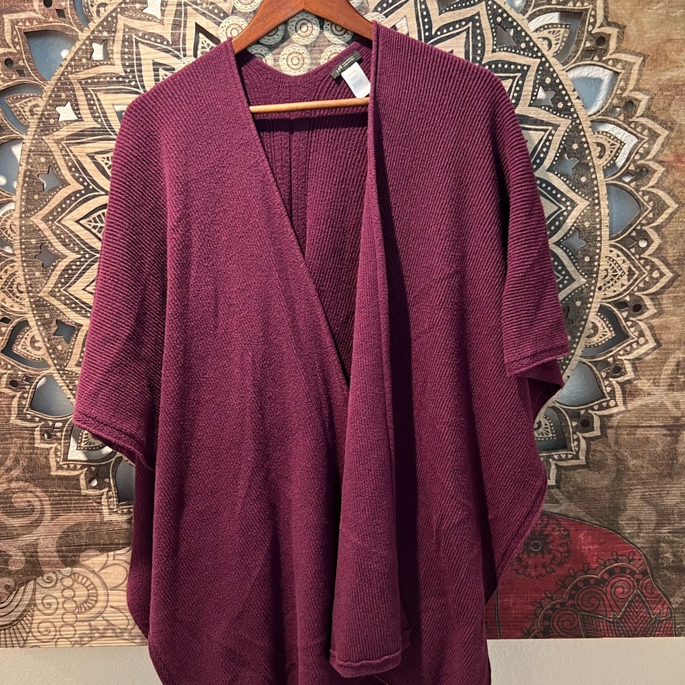 J. Jill Rich Plum Open-Front Poncho